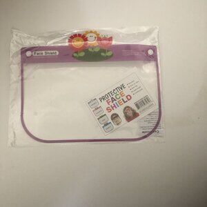Girls Pink Flower Design Protective Kid's Reusable Transparent Full Face Shield